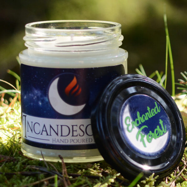 Incandescence candles are hand made in scotland. Each candle is hand poured using eco friendly, vegan soy wax and fragrance oils. Enchanted Forest contains top notes of bergamot, wild flowers, black currant and lemon rind with a heart of balsam, cashmere woods and tonka. Base notes include pine, oakmoss and fire needles.